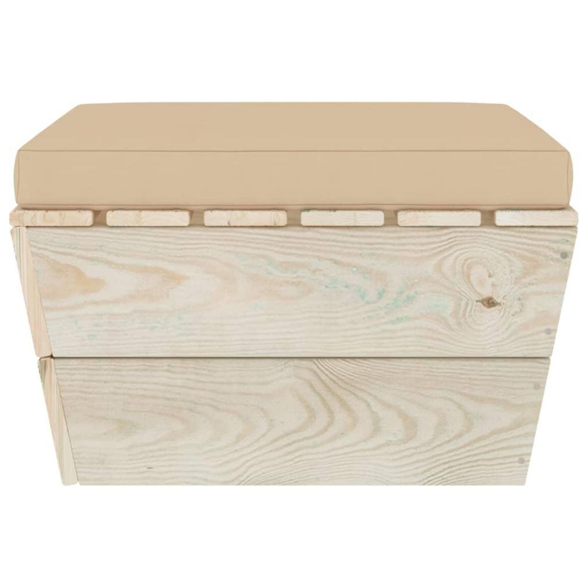 VIDAXL Repose-pied palette de jardin avec coussin Epicea impregne