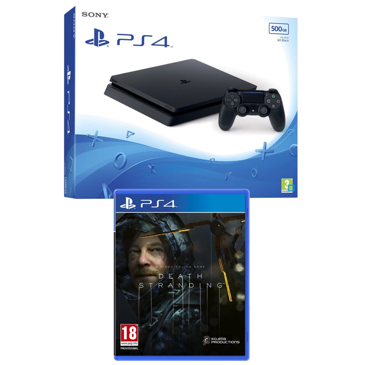 SONY Console PS4 Slim Noire 500Go + Death Stranding PS4