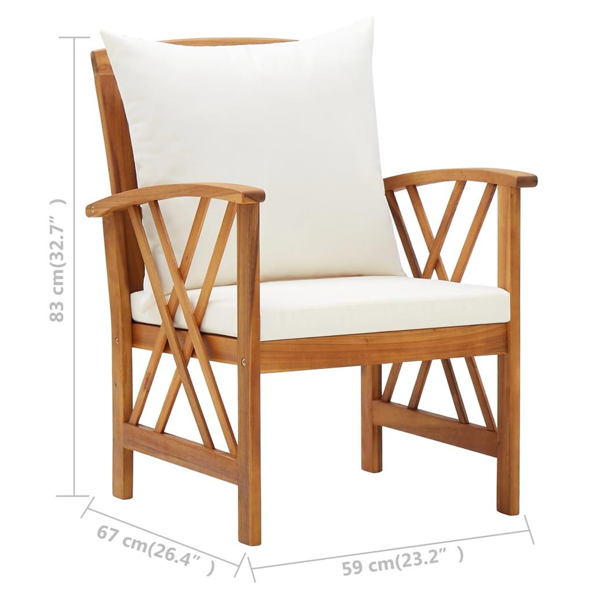 Voir la diapositive 6 : VIDAXL Chaises de jardin avec coussins lot de 2 Bois d'acacia massif