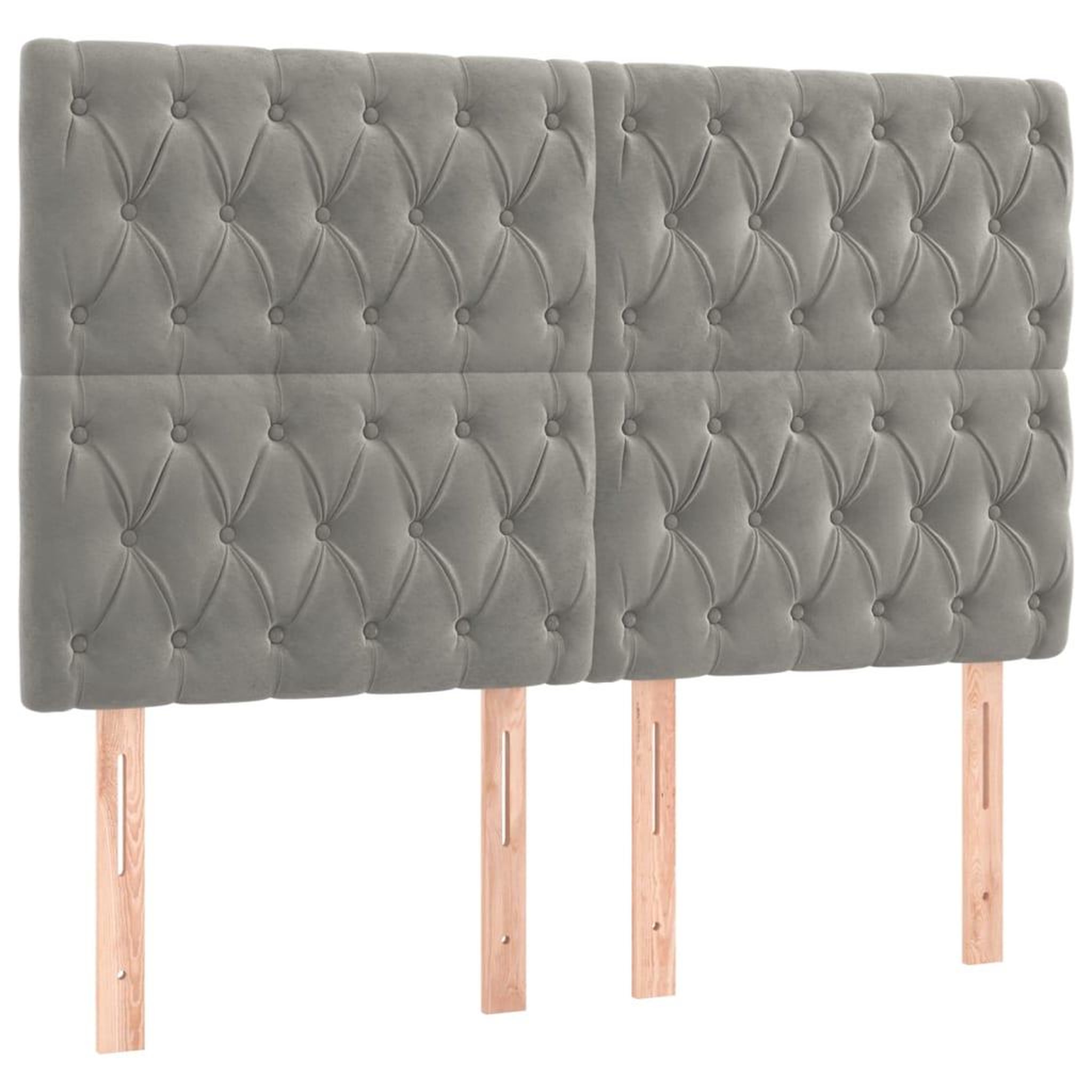 Voir la diapositive 4 : VIDAXL Tete de lit a LED Gris clair 144x7x118/128 cm Velours