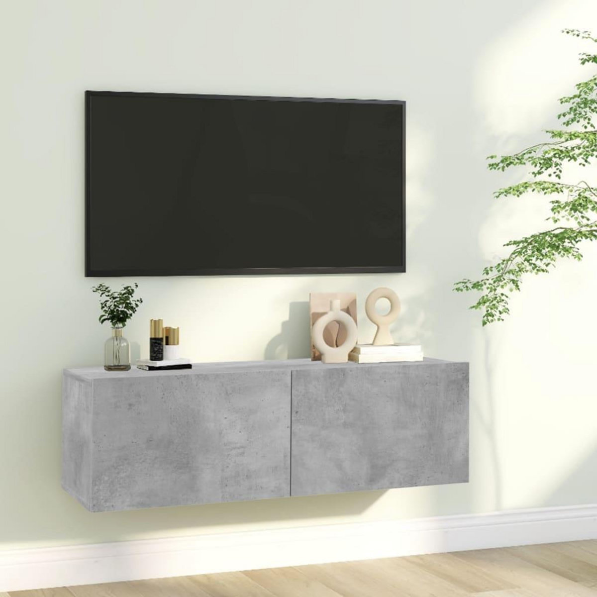 VIDAXL Meuble TV Gris beton 100x30x30 cm Bois d'ingenierie