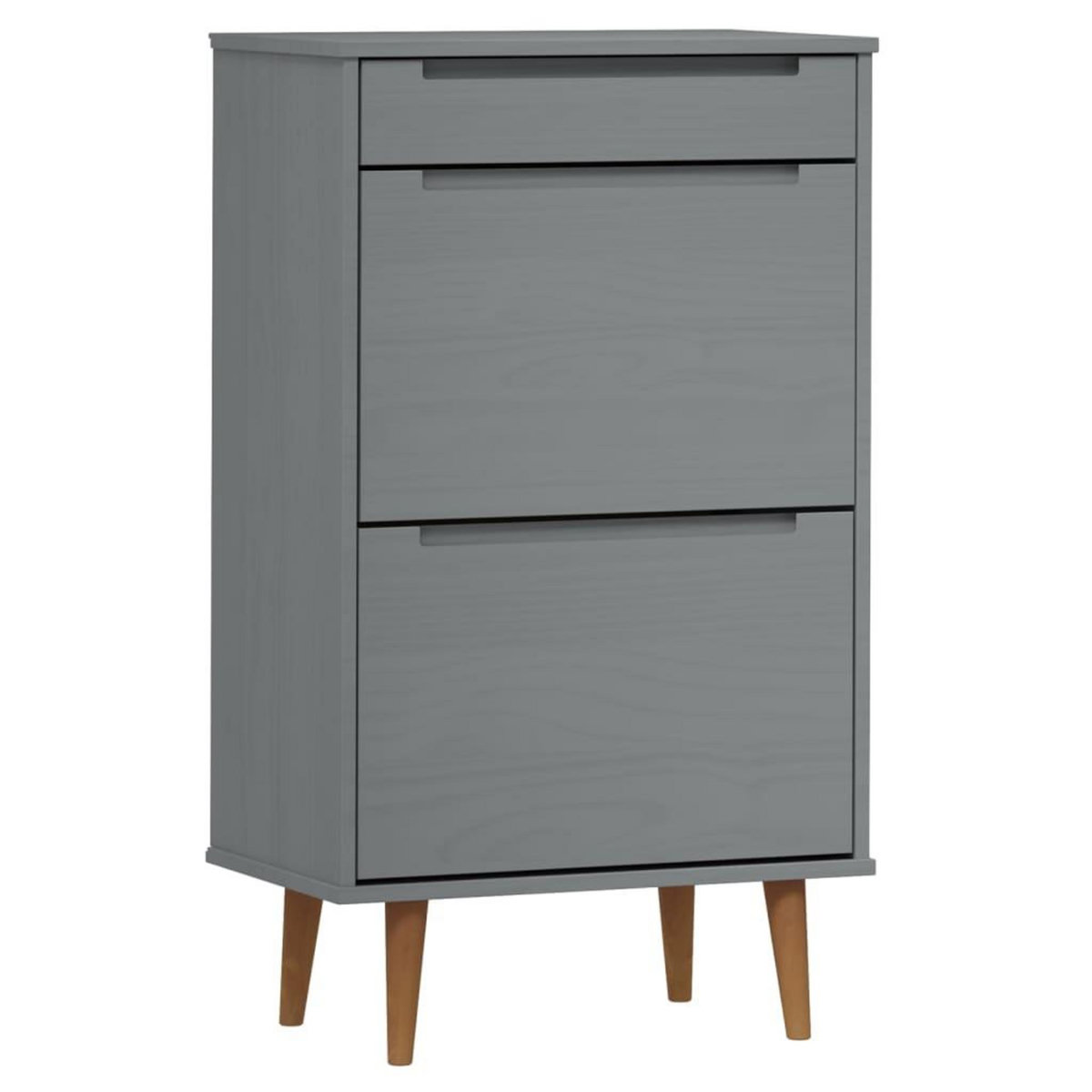 VIDAXL Armoire a chaussures MOLDE Gris 59,5x35x103 cm Bois de pin