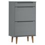 Voir la diapositive 2 : VIDAXL Armoire a chaussures MOLDE Gris 59,5x35x103 cm Bois de pin