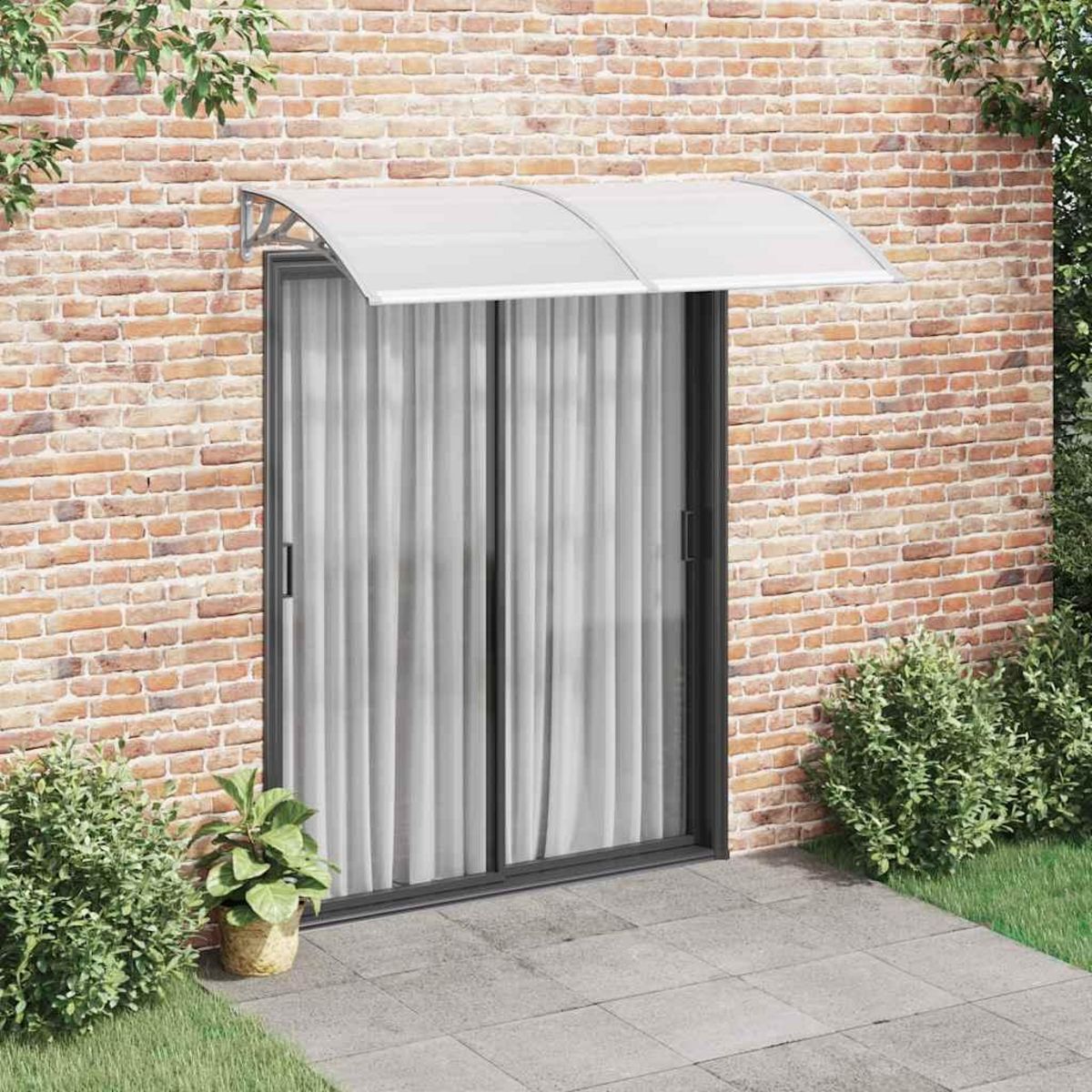 VIDAXL Auvent de porte Gris 200x100 cm Polycarbonate