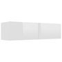 Voir la diapositive 5 : VIDAXL Meuble TV Blanc brillant 120x30x30 cm Bois d'ingenierie