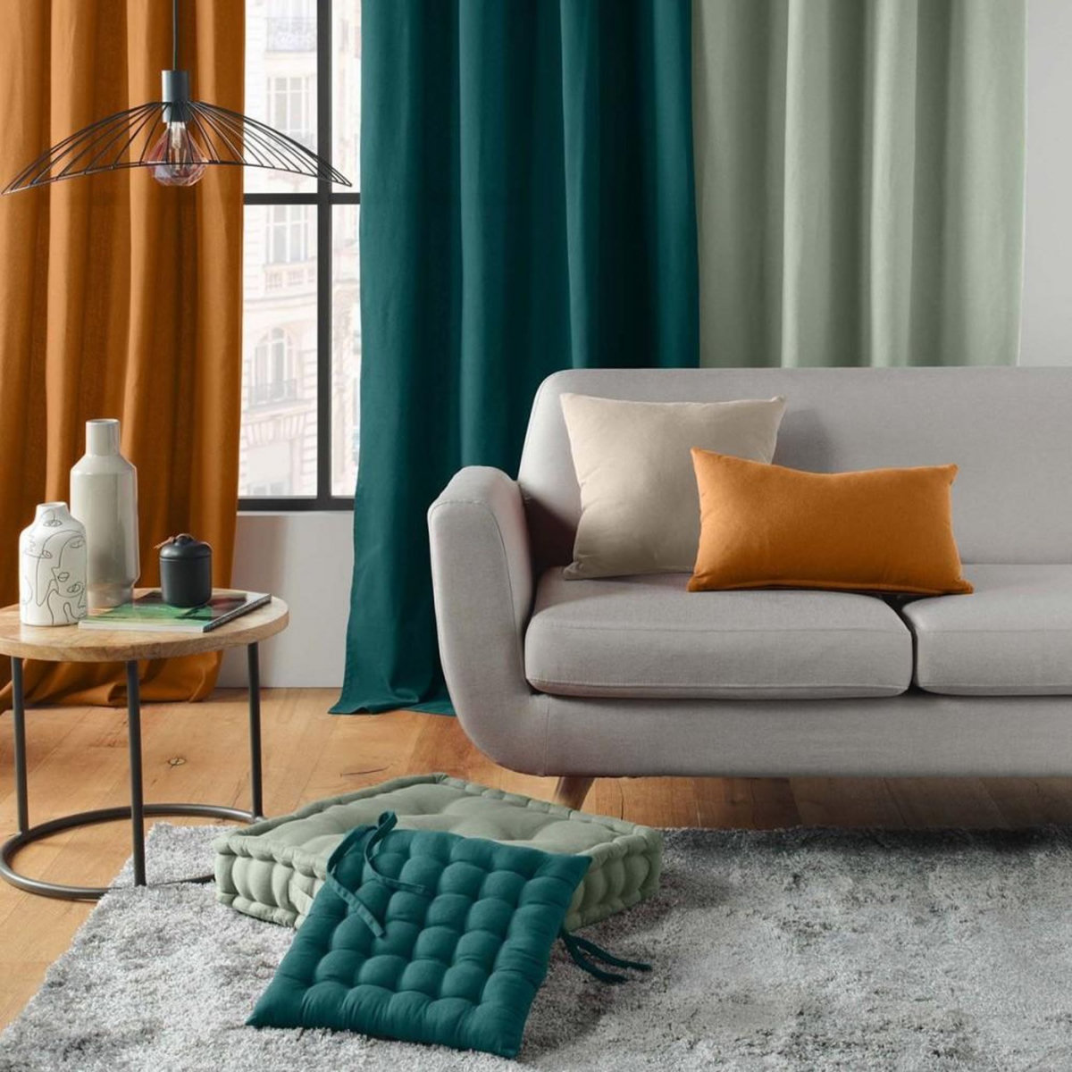 Douceur d'Intérieur Coussin de sol 50x50 cm Twily émeraude