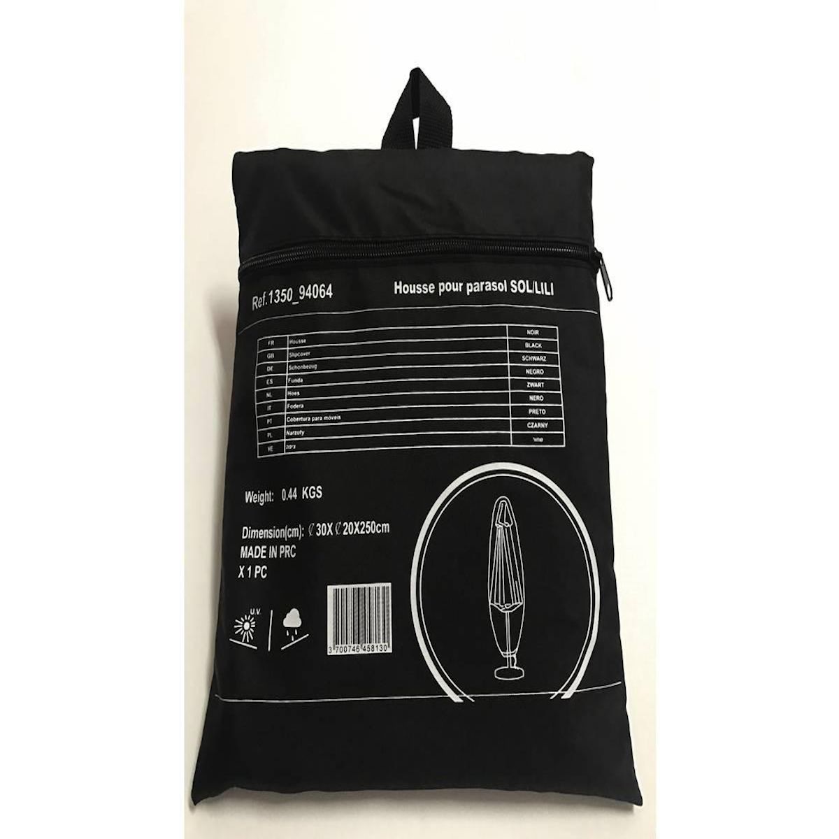 Habitat et Jardin Housse de protection pour parasol - 20 x 250 cm - Noir