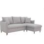 Voir la diapositive 3 : MARKET24 Canapé d'angle convertible réversible 4 places GERAUD - Tissu Gris - Coffre de rangement - L 210 x P 147 x H 90 cm