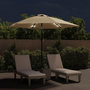 Voir la diapositive 2 : VIDAXL Parasol d'exterieur avec LED et mat en acier 300 cm Taupe