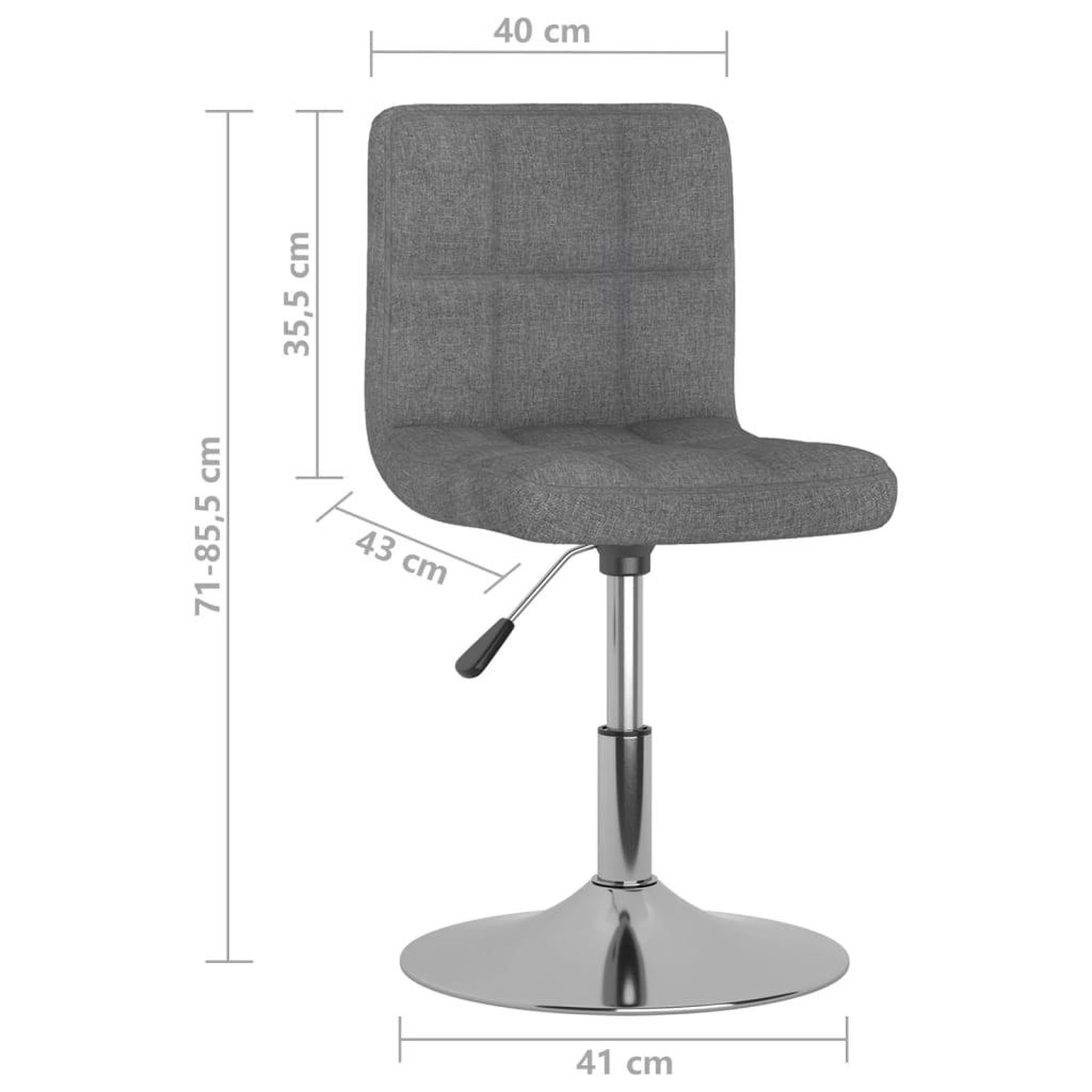 Voir la diapositive 6 : VIDAXL Chaises pivotantes a manger lot de 6 Gris clair Tissu