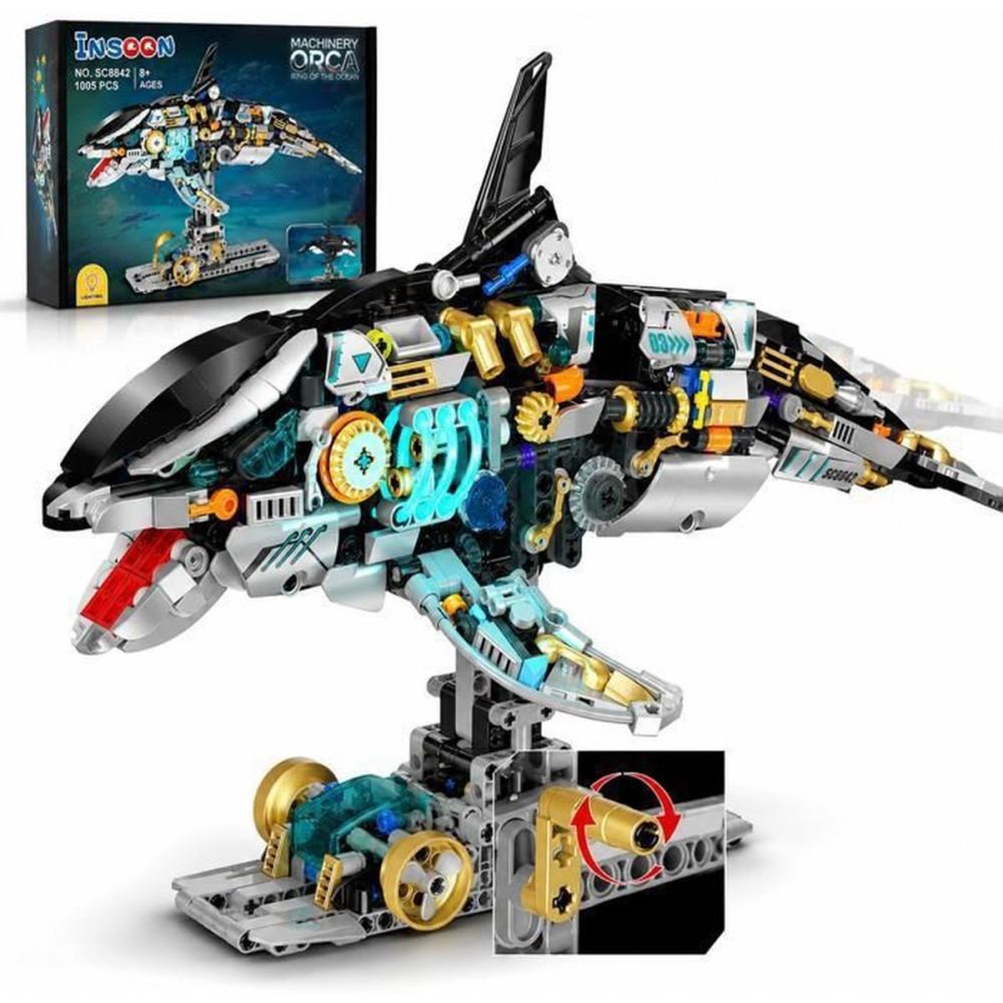 Coffret de construction mécanique Orque avec LEDs et mouvement à engrenages 1005 pièces