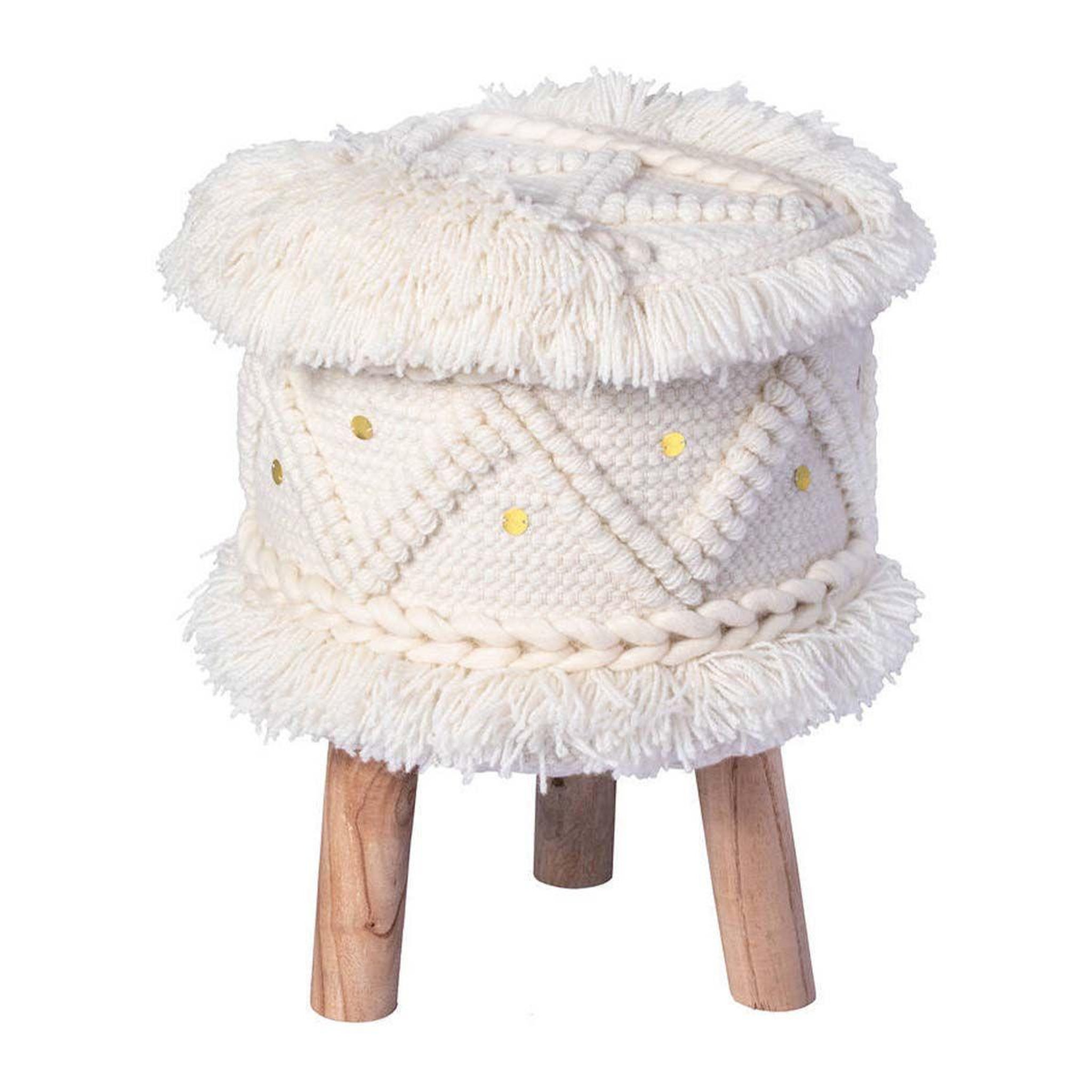 Paris Prix Tabouret bohème fait à la main  bohist v  50cm crème