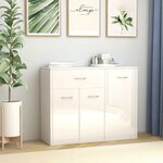 VIDAXL Buffet Blanc brillant 88x30x70 cm Bois d'ingenierie