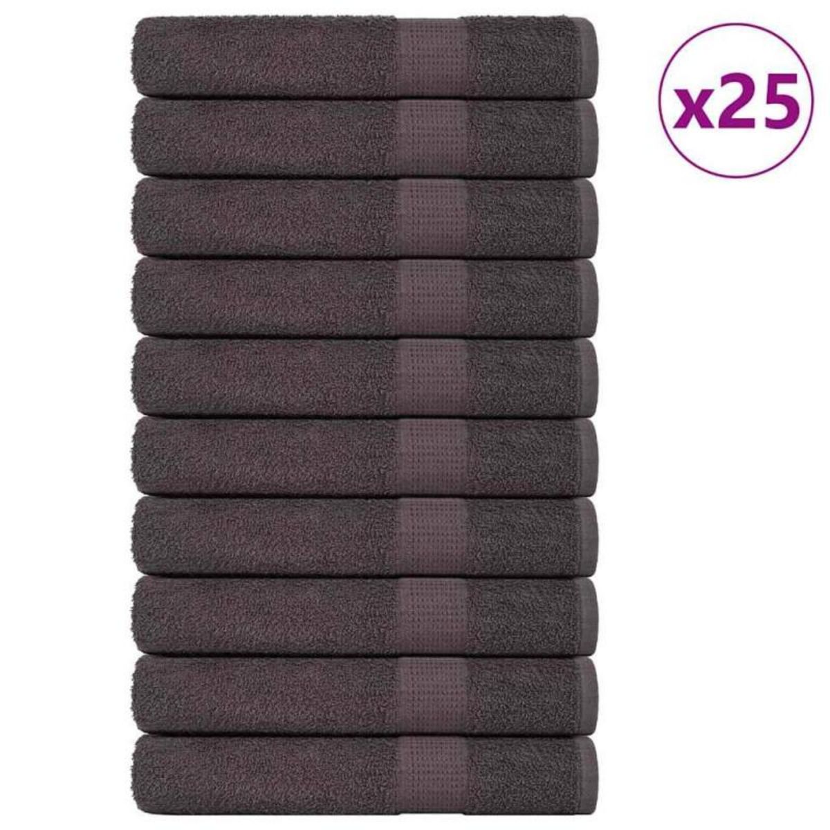 VIDAXL Serviettes de sauna 25 pcs anthracite 80x200 cm 100% coton
