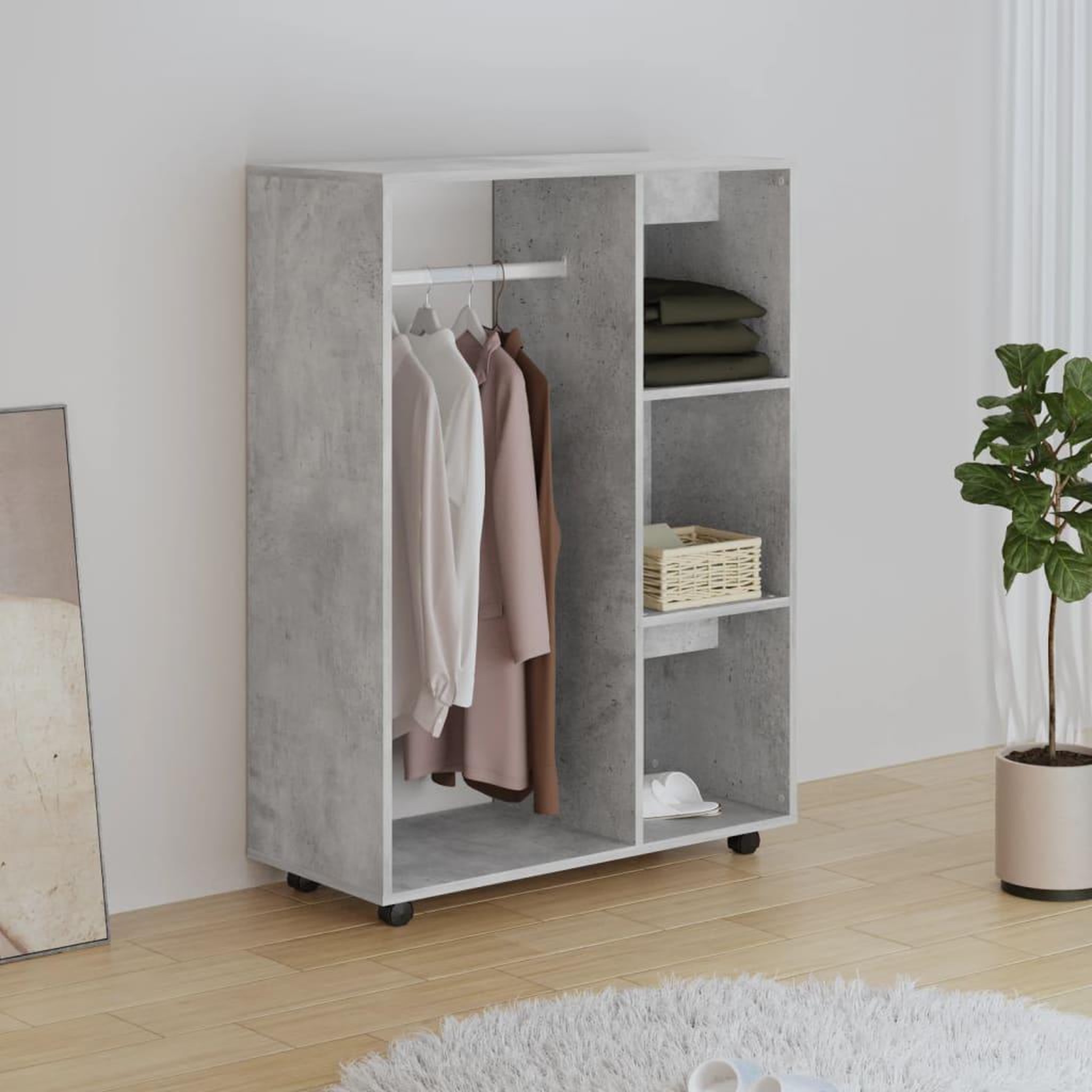 Voir la diapositive 1 : VIDAXL Garde-robe Gris beton 80x40x110 cm Bois d'ingenierie
