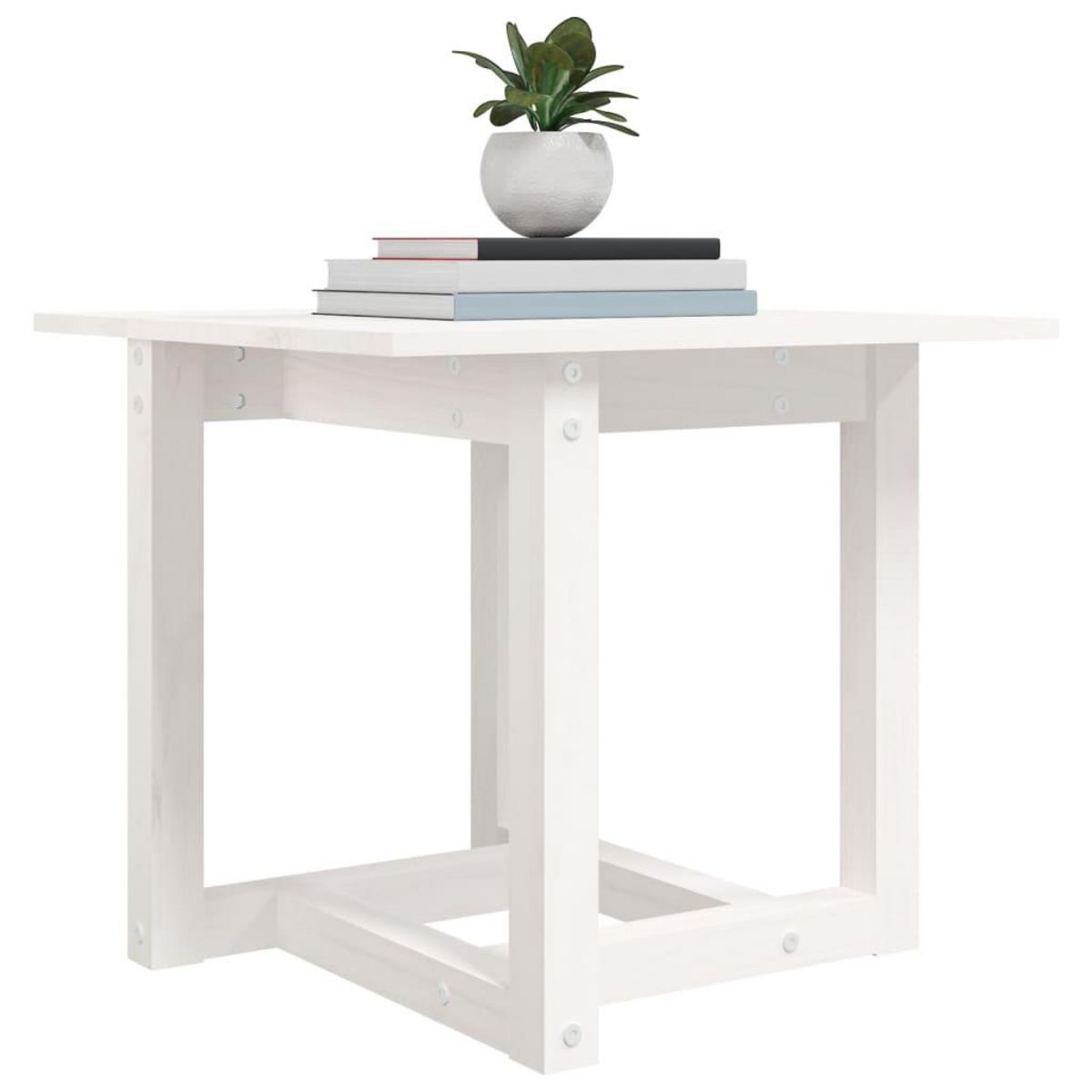 VIDAXL Table basse Blanc 50x50x45 cm Bois massif de pin