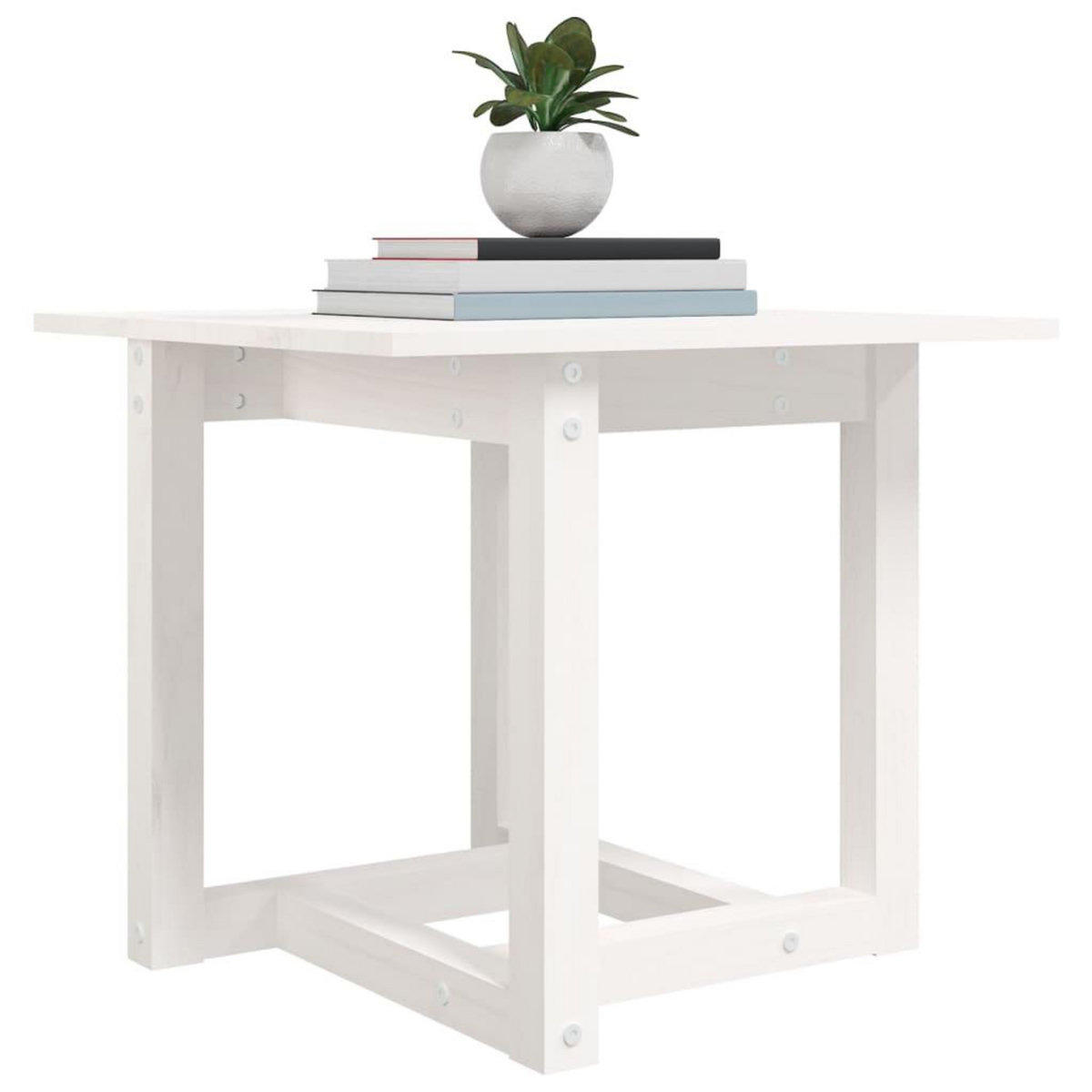 VIDAXL Table basse Blanc 50x50x45 cm Bois massif de pin