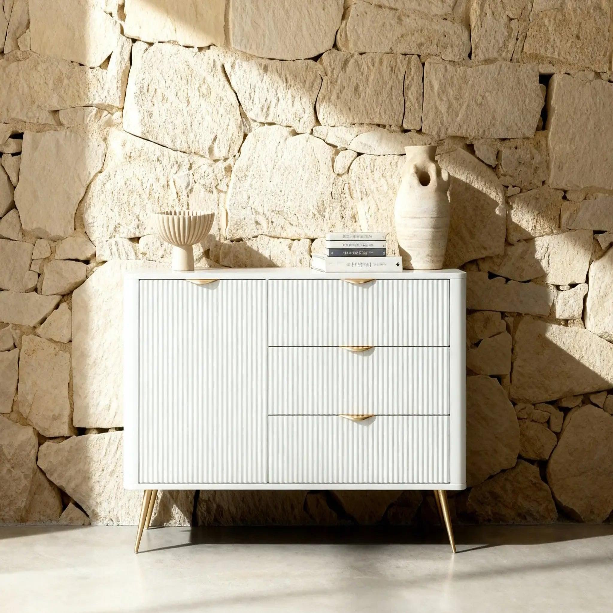 Voir la diapositive 6 : CASANOVA PARIS Joudy mini - mini buffet 138cmeffet rainuré