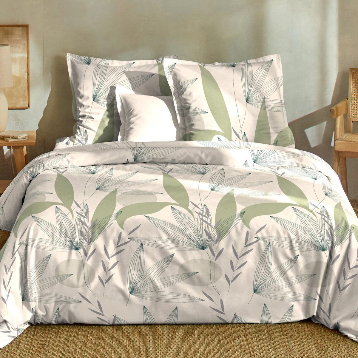Home collection Parure housse de couette 100% coton 57 fils dune