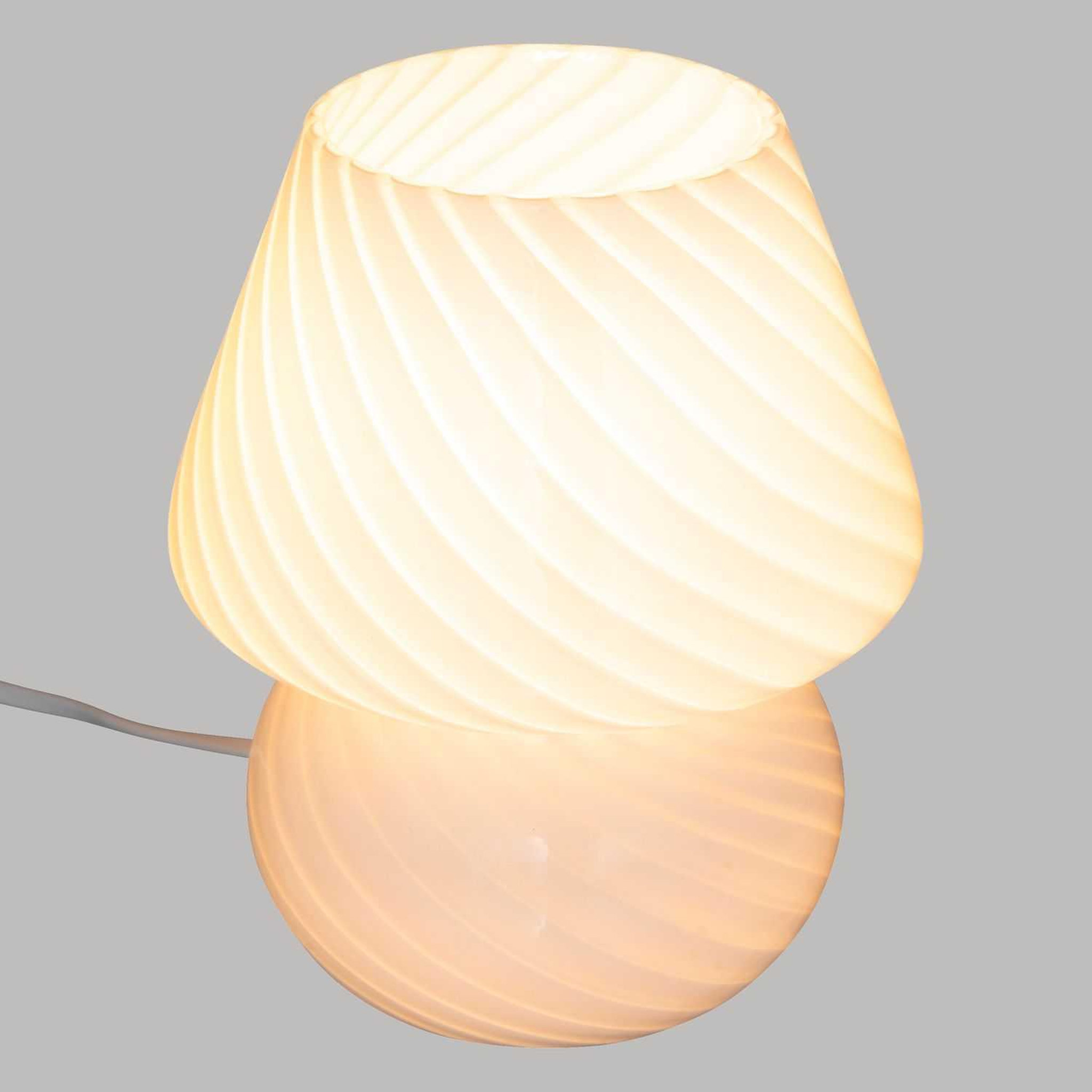 Voir la diapositive 3 : ATMOSPHERA Lampe champignon en verre - hauteur 18 cm - blanc