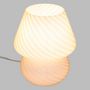 Voir la diapositive 3 : ATMOSPHERA Lampe champignon en verre - Hauteur 18 cm - Blanc