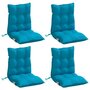 Voir la diapositive 3 : VIDAXL Coussins de chaise a dossier bas lot de 4 bleu clair