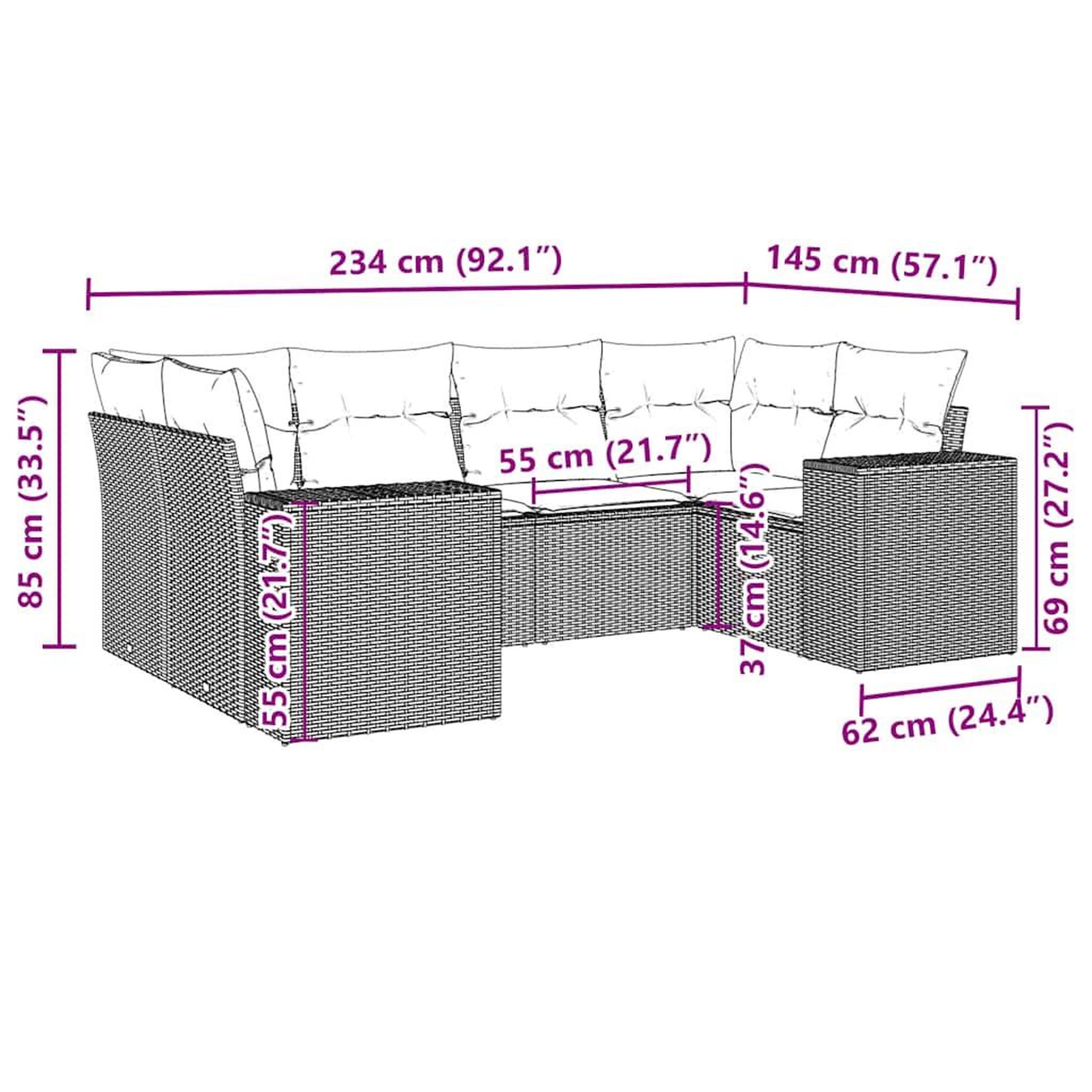 Voir la diapositive 3 : VIDAXL Salon de jardin 6 pcs avec coussins noir resine tressee