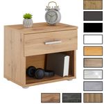 IDIMEX Table de chevet MAEL, en mélaminé. Coloris disponibles : Gris, Noir, Blanc, Marron