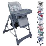 Monsieur Bébé Chaise haute bébé pliable réglable hauteur dossier tablette - Ptit. Coloris disponibles : Multicolore, Bleu, Marron, Gris, Rose, Rouge