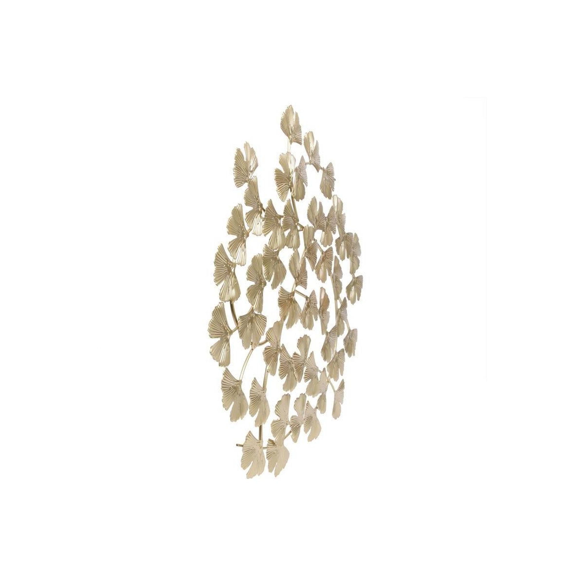 Voir la diapositive 2 : The Home Deco Factory Décoration Murale en Métal  Fleurs  48cm Or