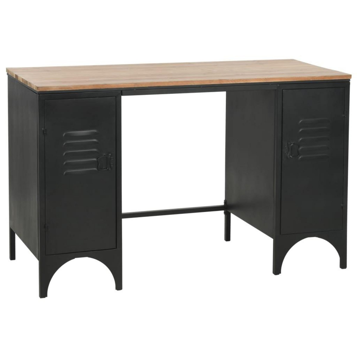 VIDAXL Bureau a double piedestal Bois de sapin et acier 120x50x76 cm