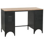 Voir la diapositive 1 : VIDAXL Bureau a double piedestal Bois de sapin et acier 120x50x76 cm