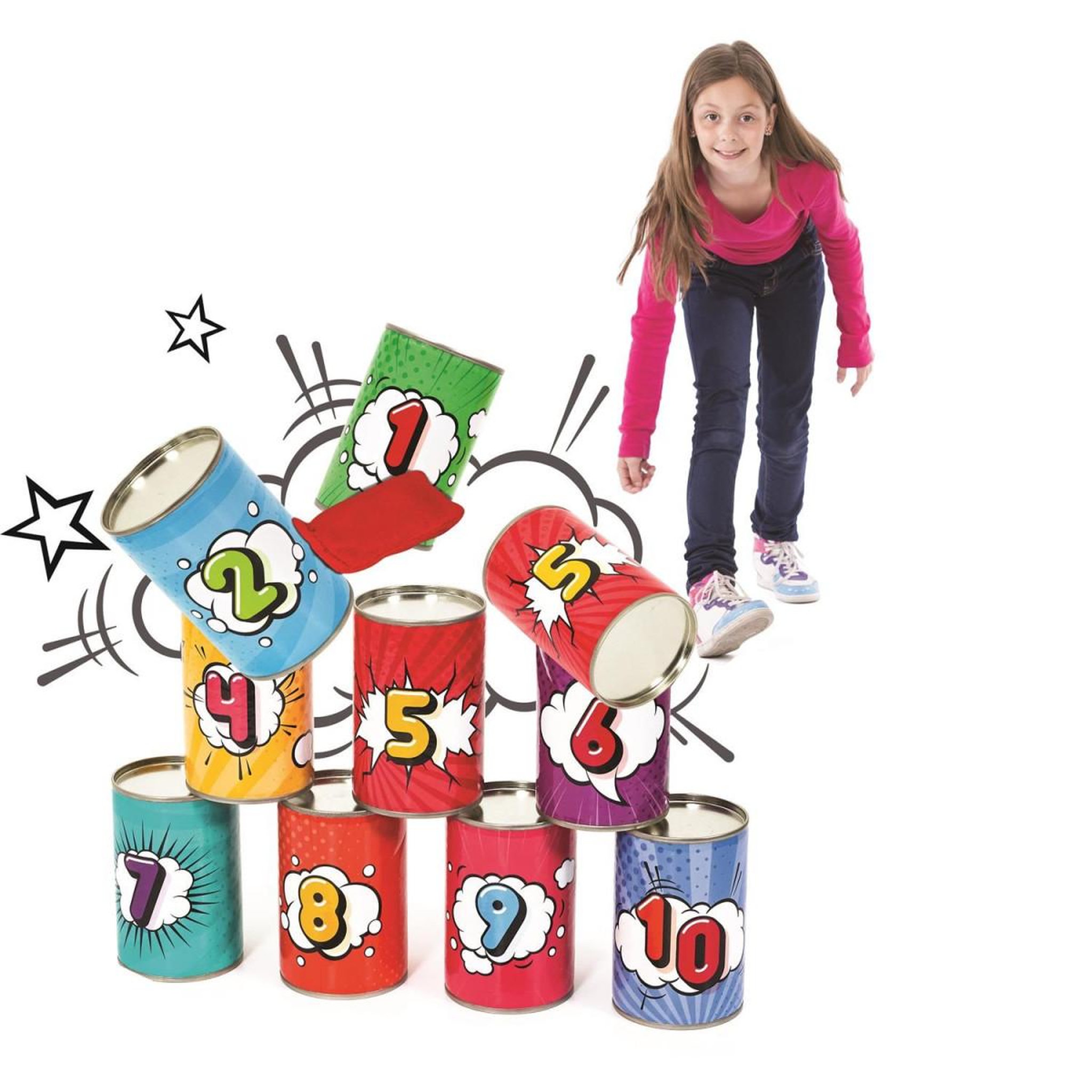 Voir la diapositive 4 : Jeux 2 momes Jeu Enfant Chamboule Tout  3 Balles  10cm Multicolore