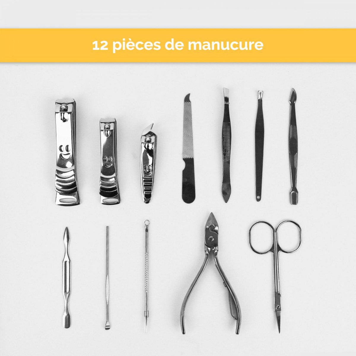 VIVEZEN Kit, trousse de manucure et pédicure de voyage 12 pièces