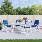 VIDAXL Coussins de chaise a dossier bas lot de 4 bleu royal