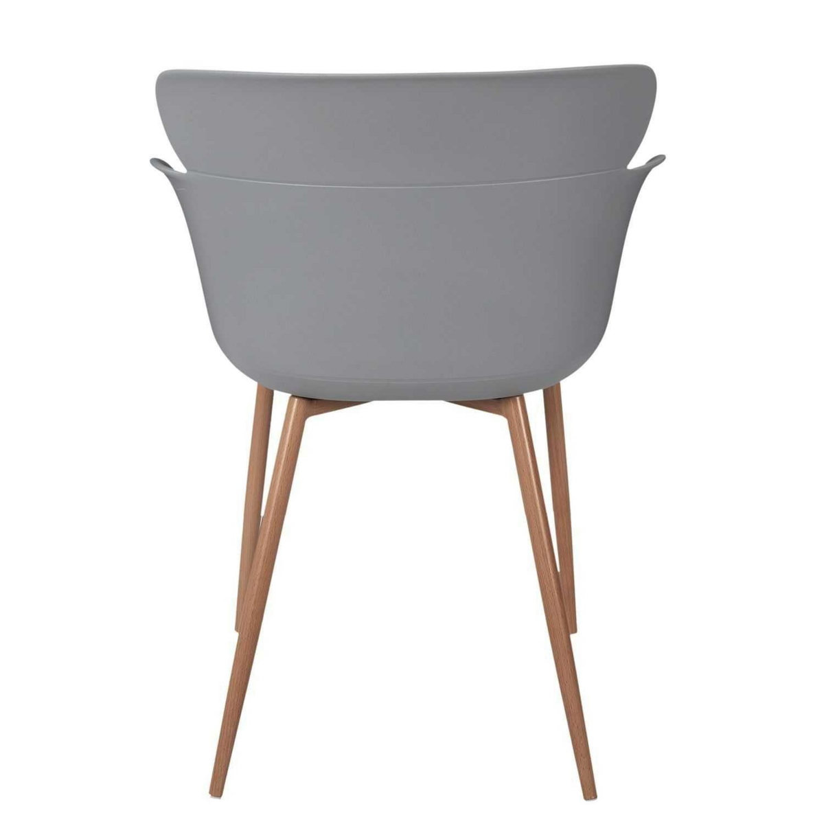 TOILINUX Lot de 2 fauteuils coque en polypropylène et métal