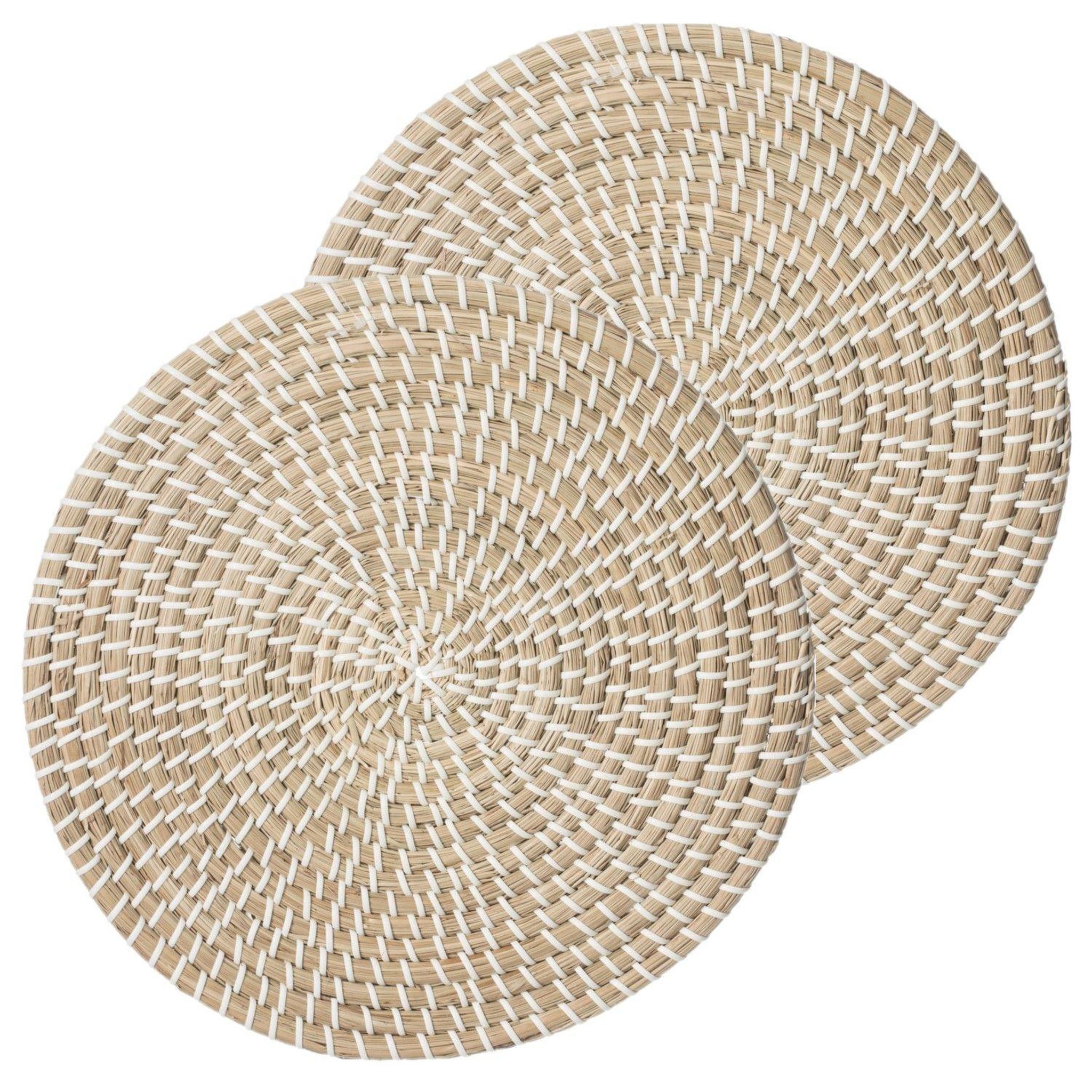 TOILINUX Lot de 2 sets de table en jute mood - diam. 35 cm - beige