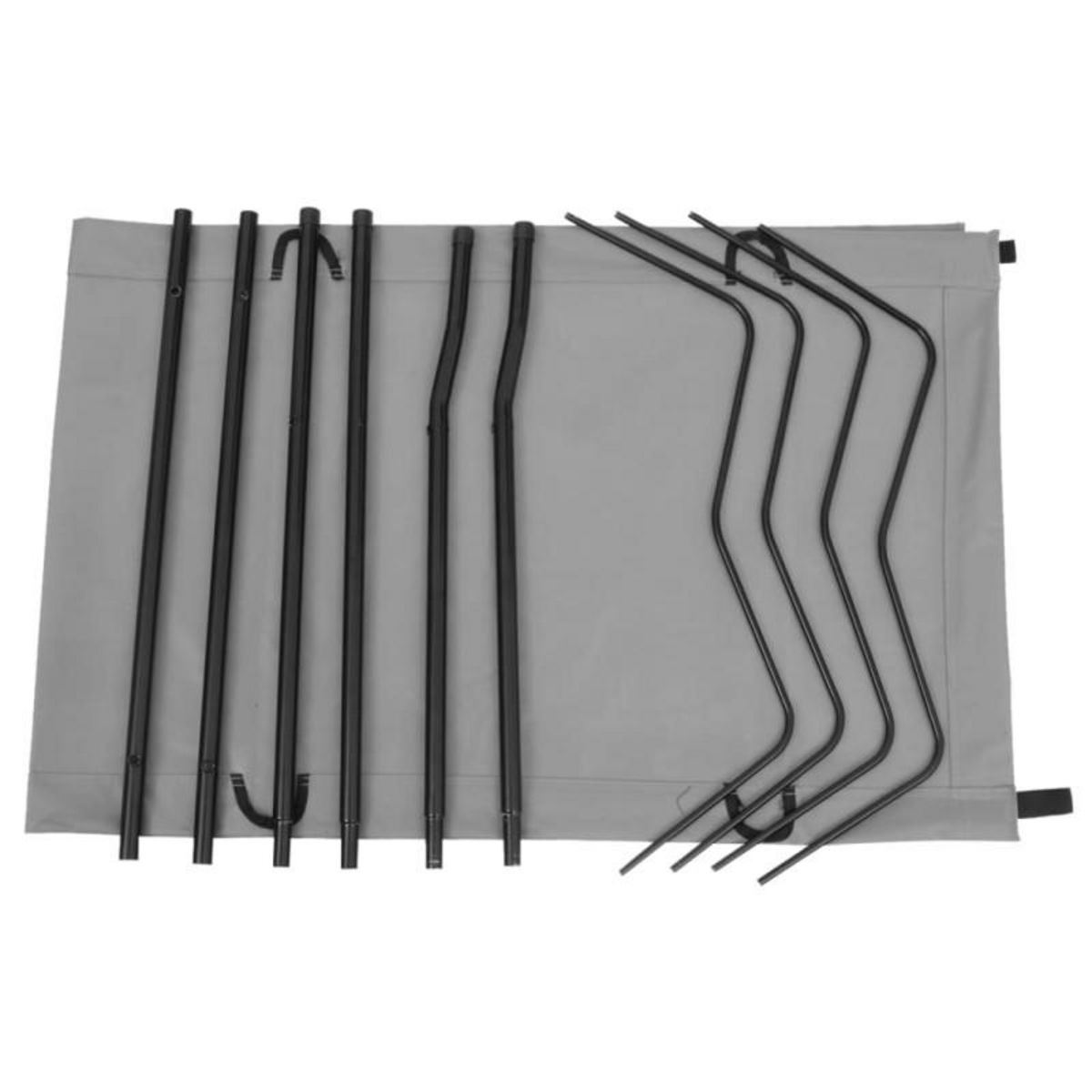 VIDAXL Lits de camping 2 pcs 180x60x19 cm Tissu Oxford et acier Gris