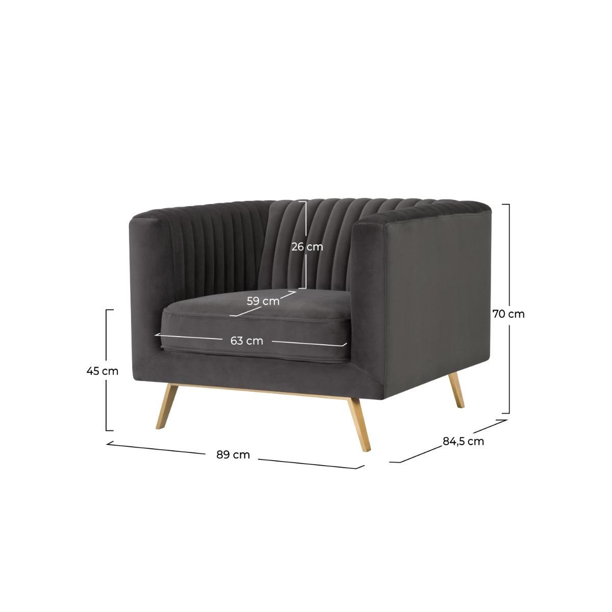 Rendez vous déco Fauteuil en velours vert foncé - Gatsby