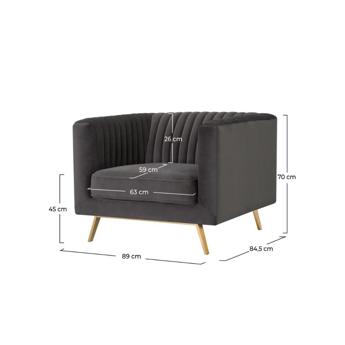 Rendez vous déco Fauteuil en velours vert foncé - Gatsby