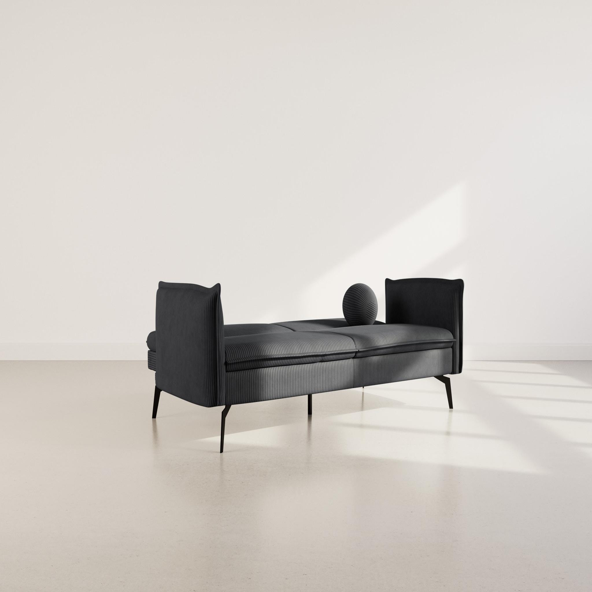 Voir la diapositive 3 : BEST MOBILIER Lexie - canapé convertible clic-clac 2 places en velours côtelé