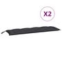 Voir la diapositive 5 : VIDAXL Coussins de banc jardin lot de 2 noir 150x50x7 cm tissu Oxford