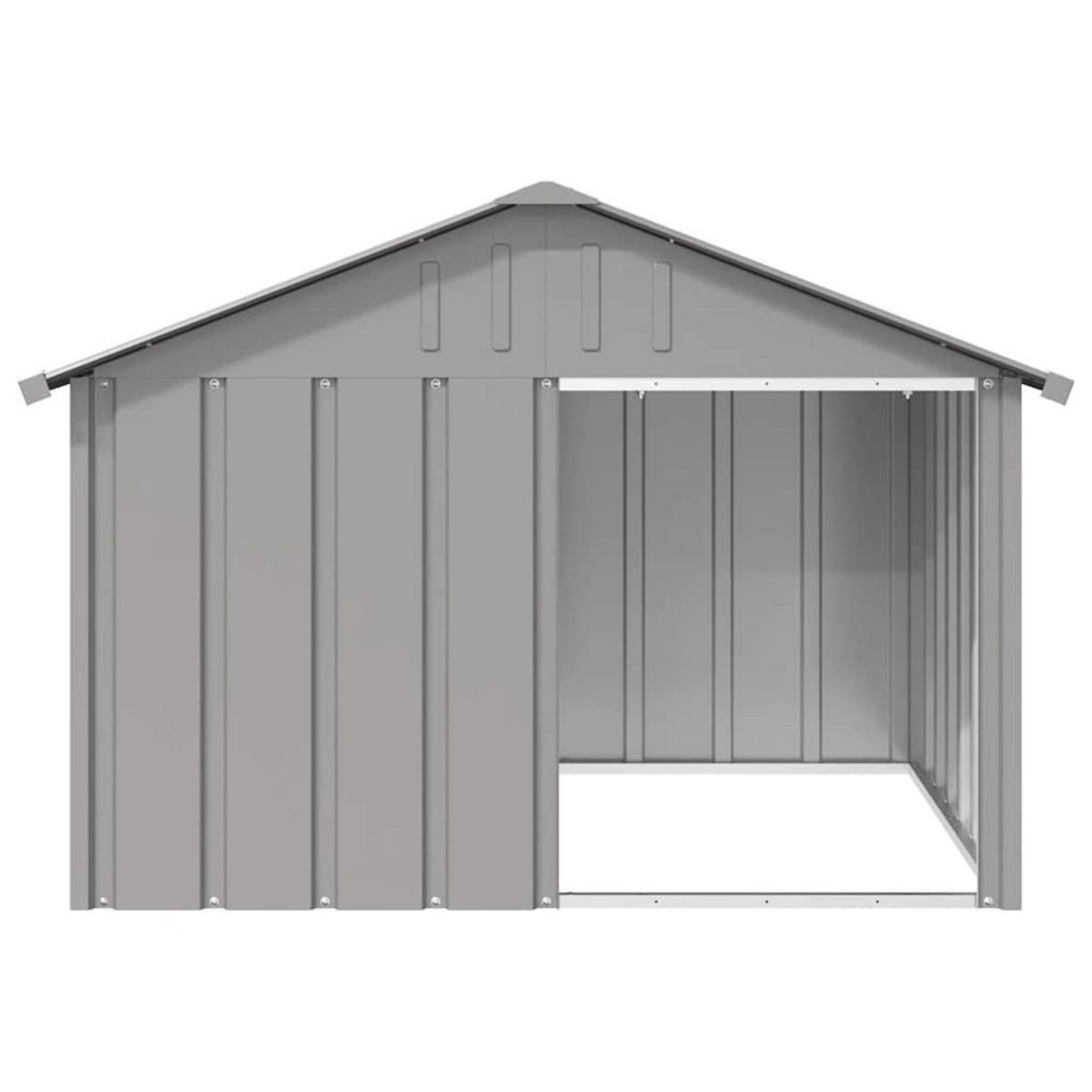 VIDAXL Niche pour chien Gris 116,5x103x81,5 cm Acier galvanise