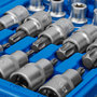 Voir la diapositive 4 : tectake Jeu de clés à douille torx 19 pièces 1/2 pouce bleu