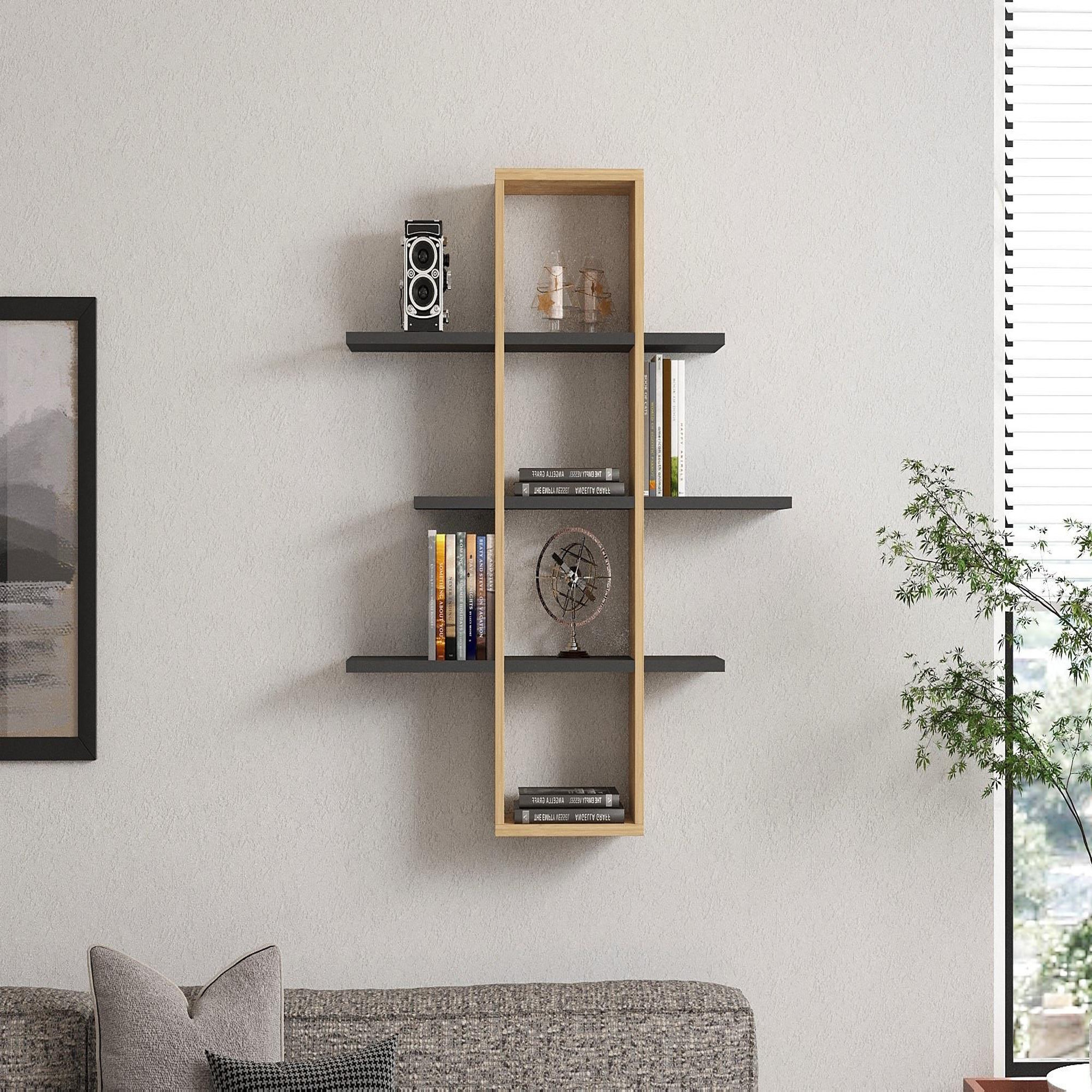 Voir la diapositive 3 : Habitat et Jardin Étagère murale en bois  ardo  - 96 x 19 x 101 cm - saphir, anthracite