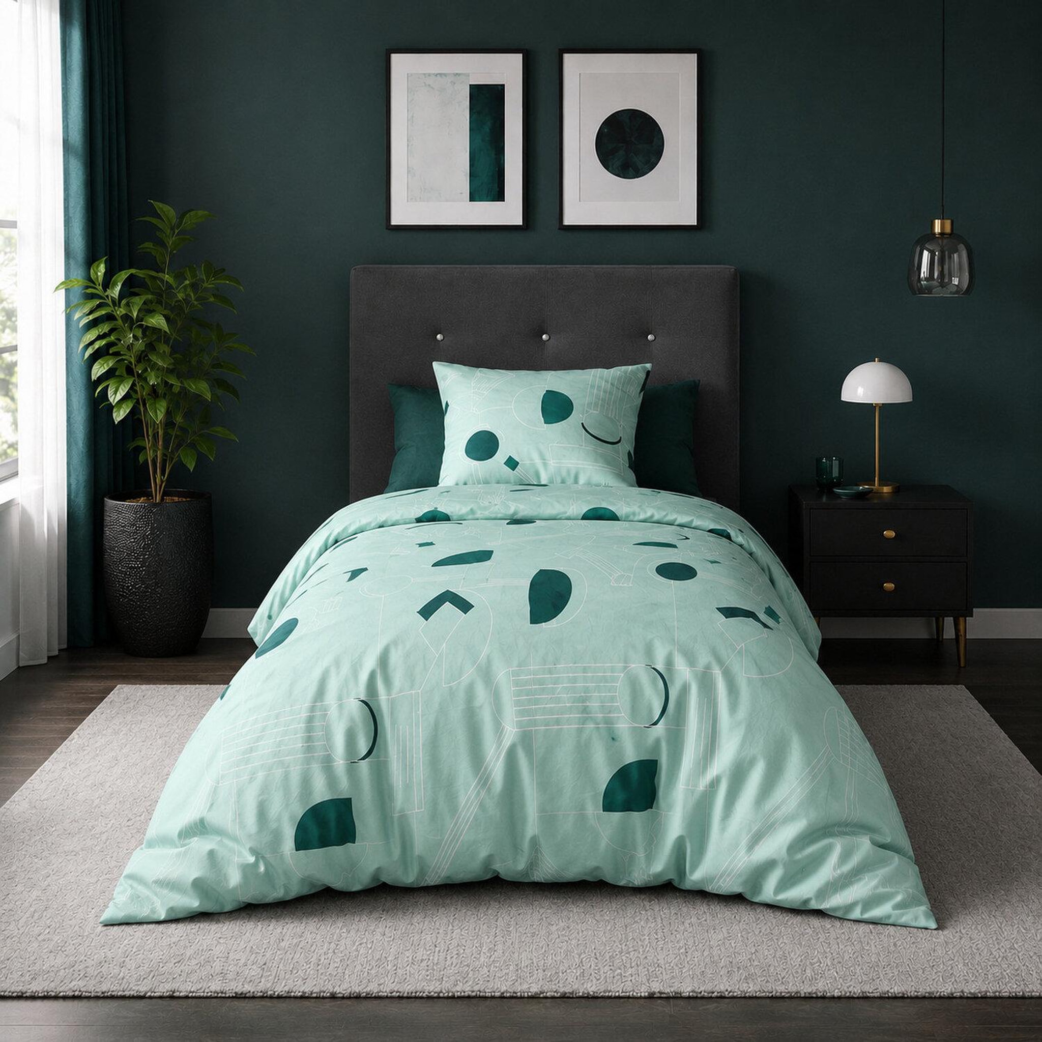 Voir la diapositive 1 : Les Ateliers du Linge Parure housse de couette 100% microfibre 60 gsm -hawak