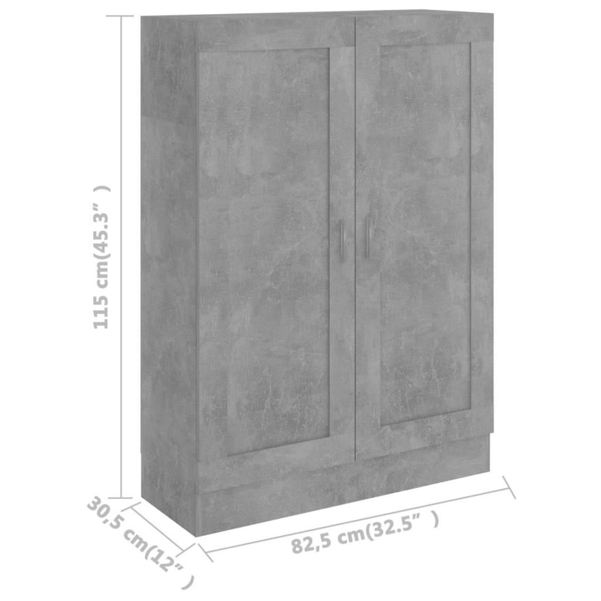 VIDAXL Bibliotheque Gris beton 82,5x30,5x115 cm Bois d'ingenierie