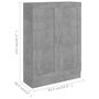 Voir la diapositive 6 : VIDAXL Bibliotheque Gris beton 82,5x30,5x115 cm Bois d'ingenierie
