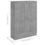 Voir la diapositive 6 : VIDAXL Bibliotheque Gris beton 82,5x30,5x115 cm Bois d'ingenierie