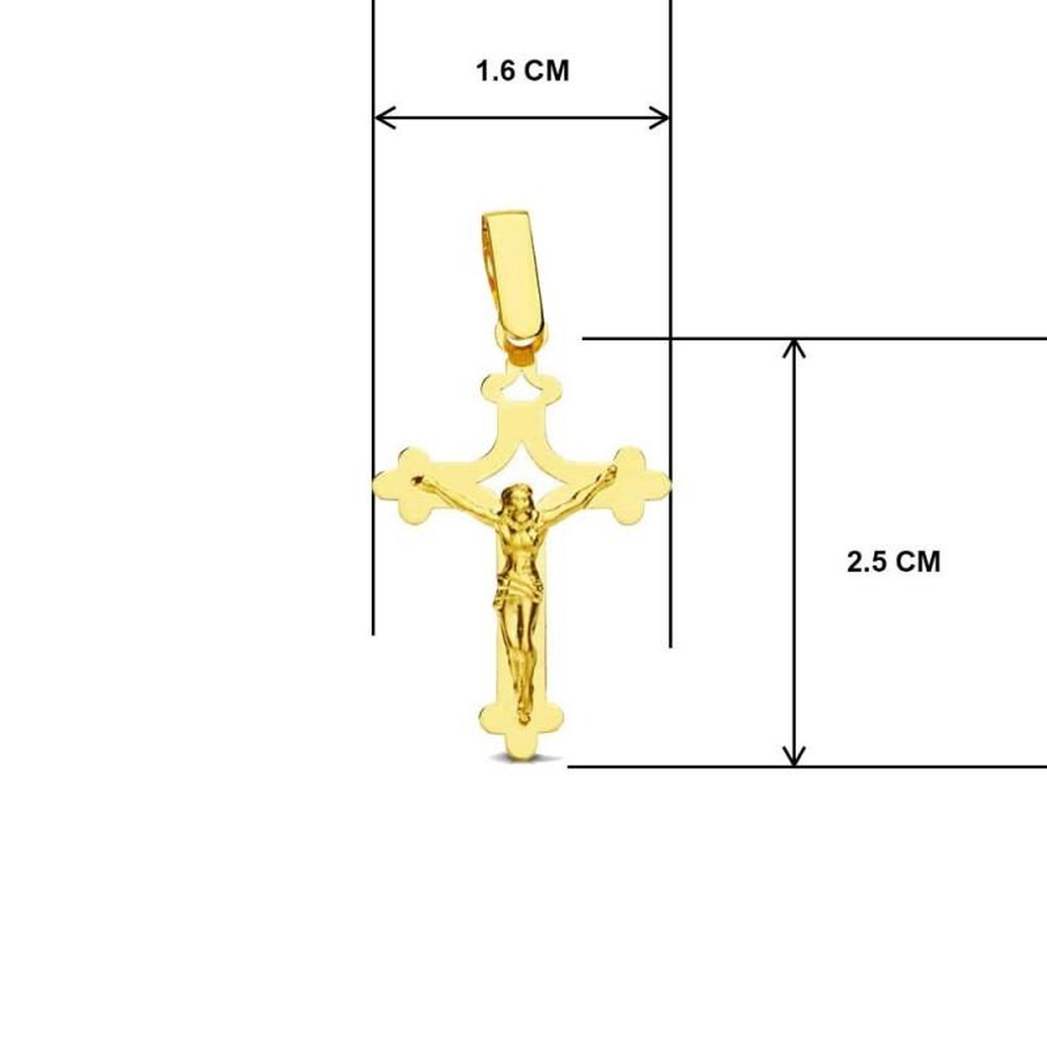 Voir la diapositive 4 : L'ATELIER D'AZUR Collier - Médaille Or 18 Carats 750/000 Jaune - Christ sur la Croix - Chaine Dorée